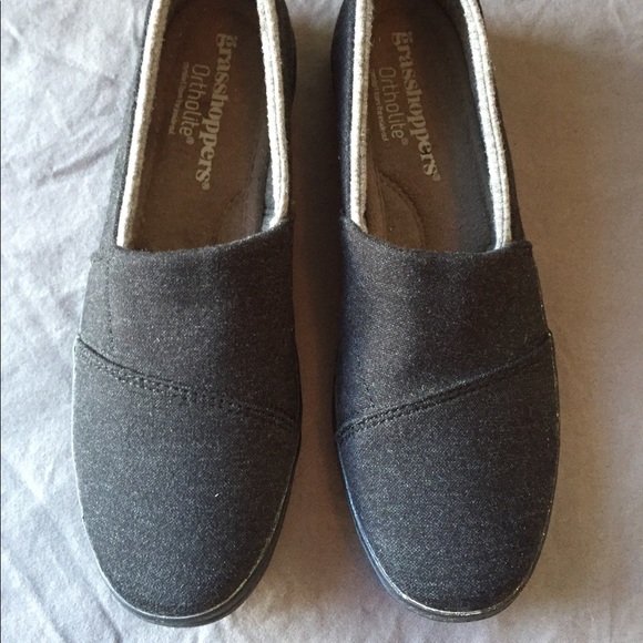 Grasshoppers Ortholite loafers, grey w/ lighter grey trim - Picture 2 of 7
